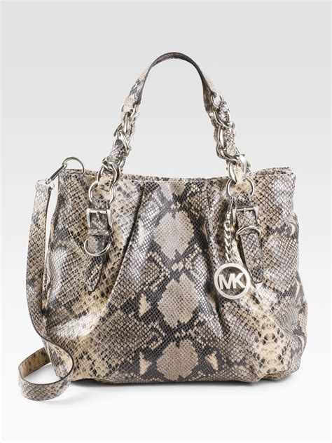 michael kors python and beige satchel|Michael kors python handbag + FREE SHIPPING .